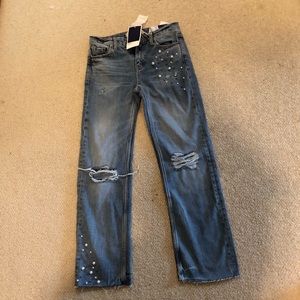 Zara Light Wash Distressed Jeans